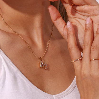 Pearl Necklace with Initial Letter - Colette