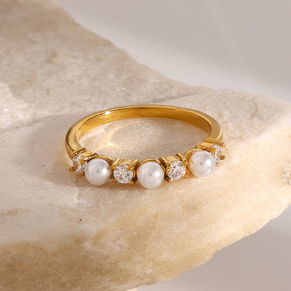 Keisha Diamond & Pearl Ring