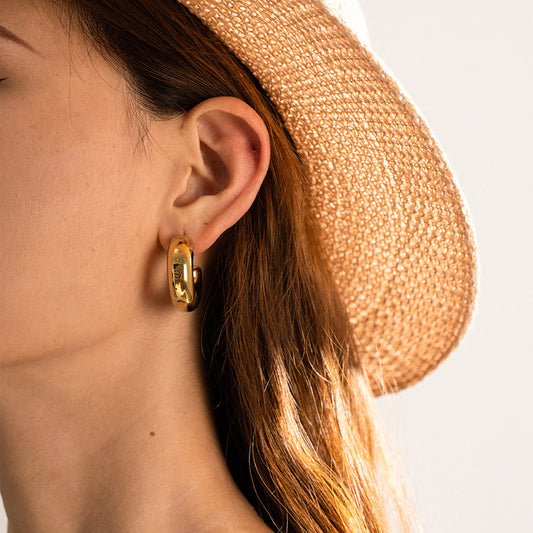 Natalia Thick Gold Hoops