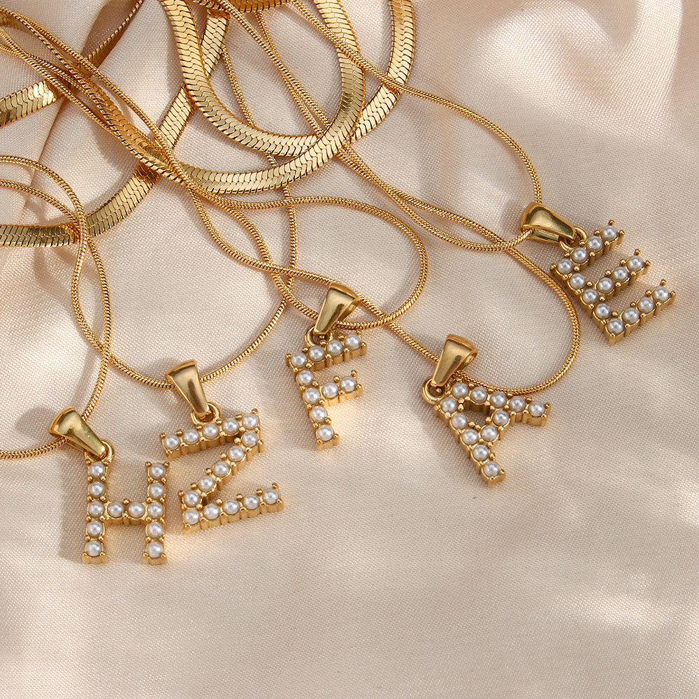 Layered Gold Necklace with Initial Letter