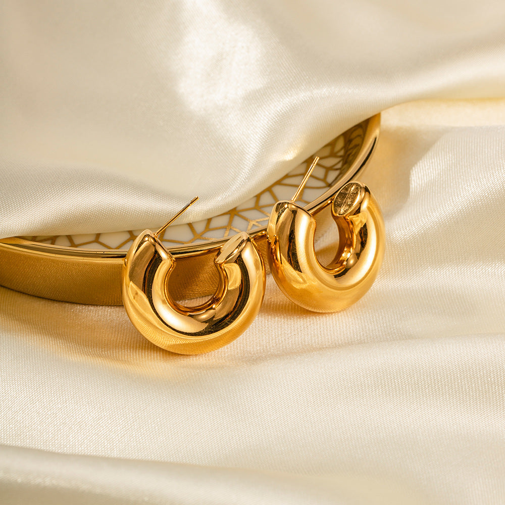 Natalia Thick Gold Hoops
