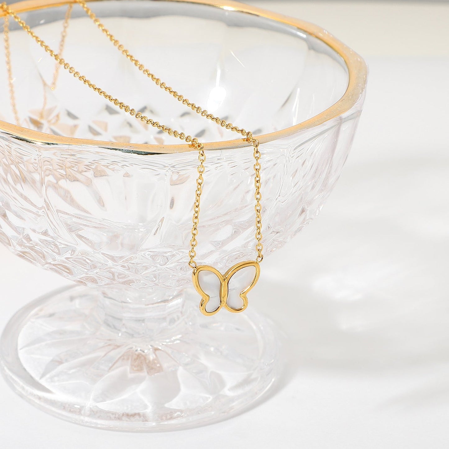 Mother-of-Pearl Butterfly Necklace