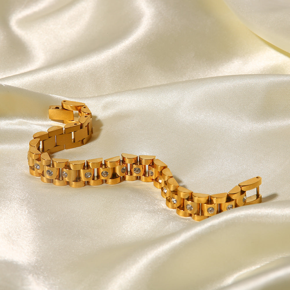 Gladia Gold Watch-Style Bracelet