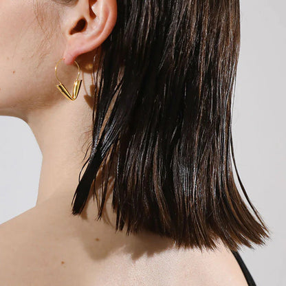 Arcadia Pointed Hoop Earrings in Gold