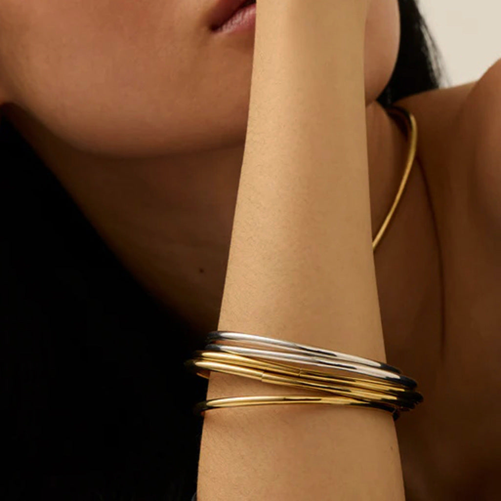 Shannon Gold Bangle Bracelet Set