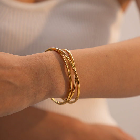 Dolly Gold Plated Bangle Bracelet