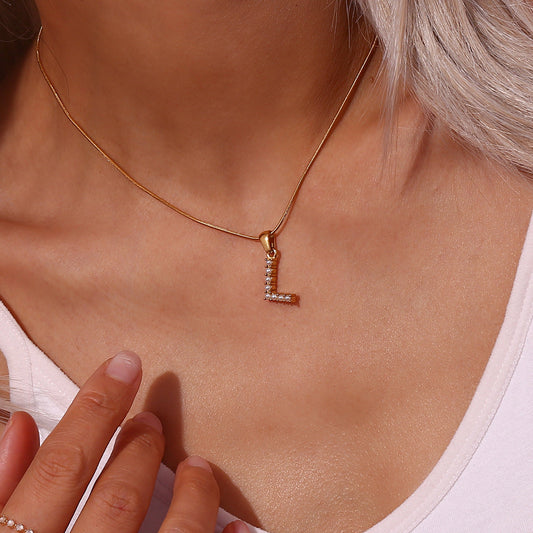 Pearl Necklace with Initial Letter - Colette