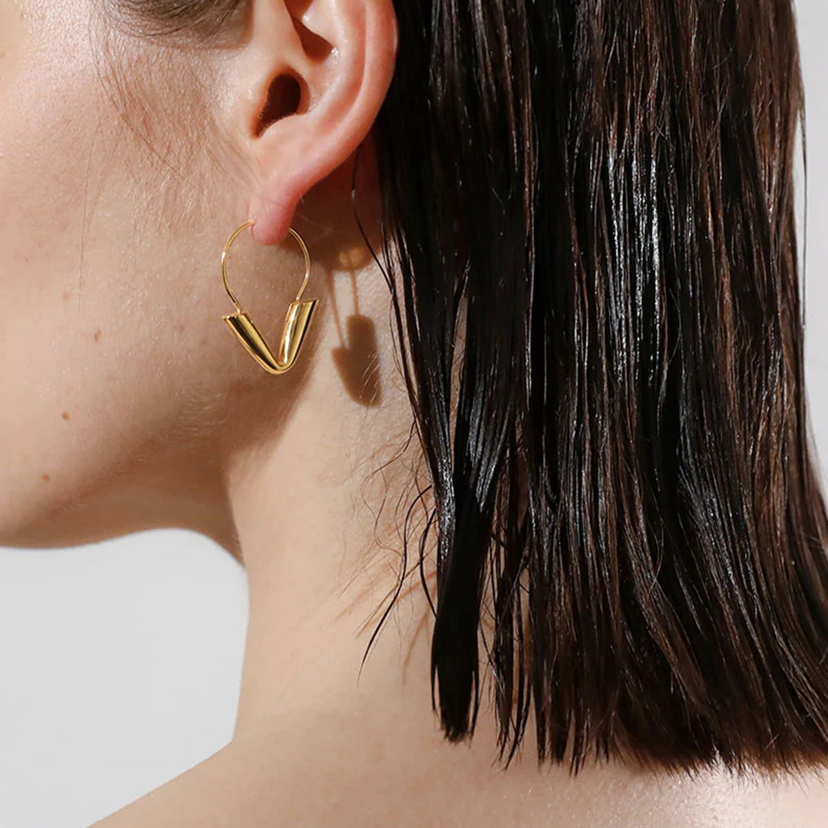 Arcadia Pointed Hoop Earrings in Gold