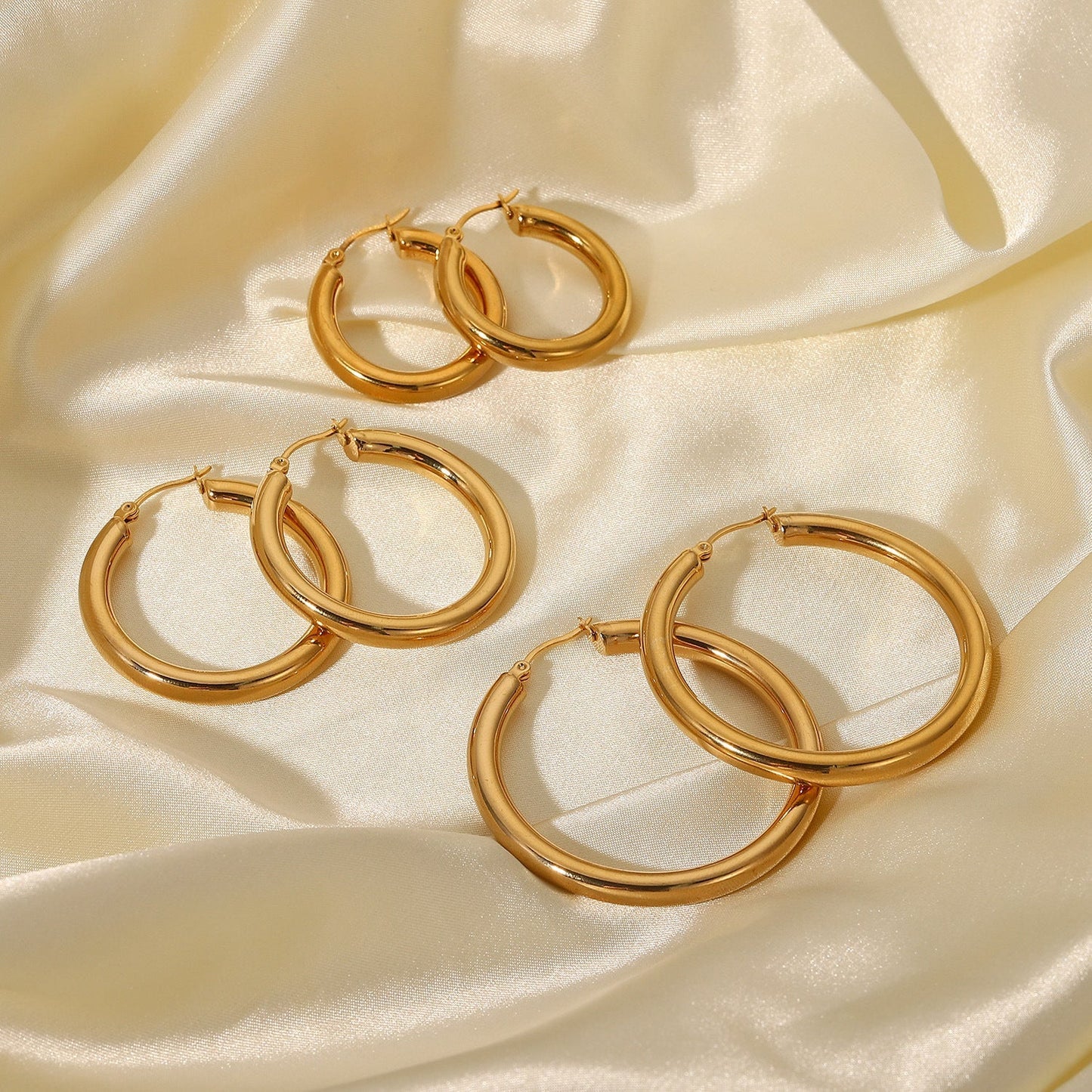 Wide Gold Hoops