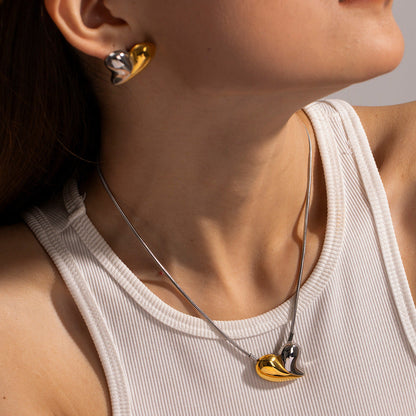 Dorothea Two-Tone Heart Necklace