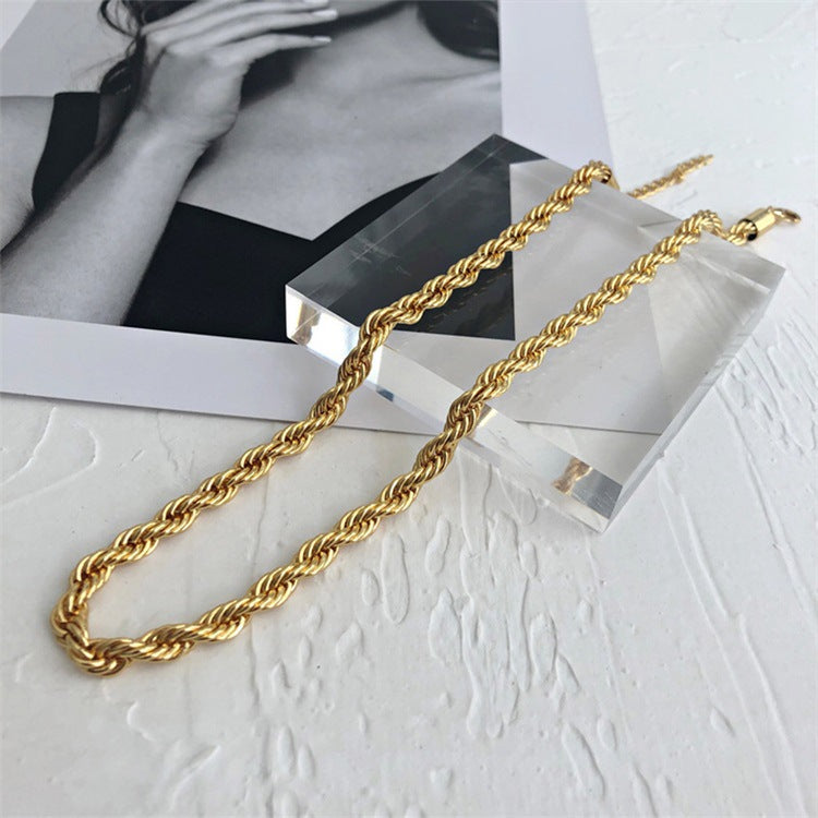 Bianca Gold Twisted Chain Necklace