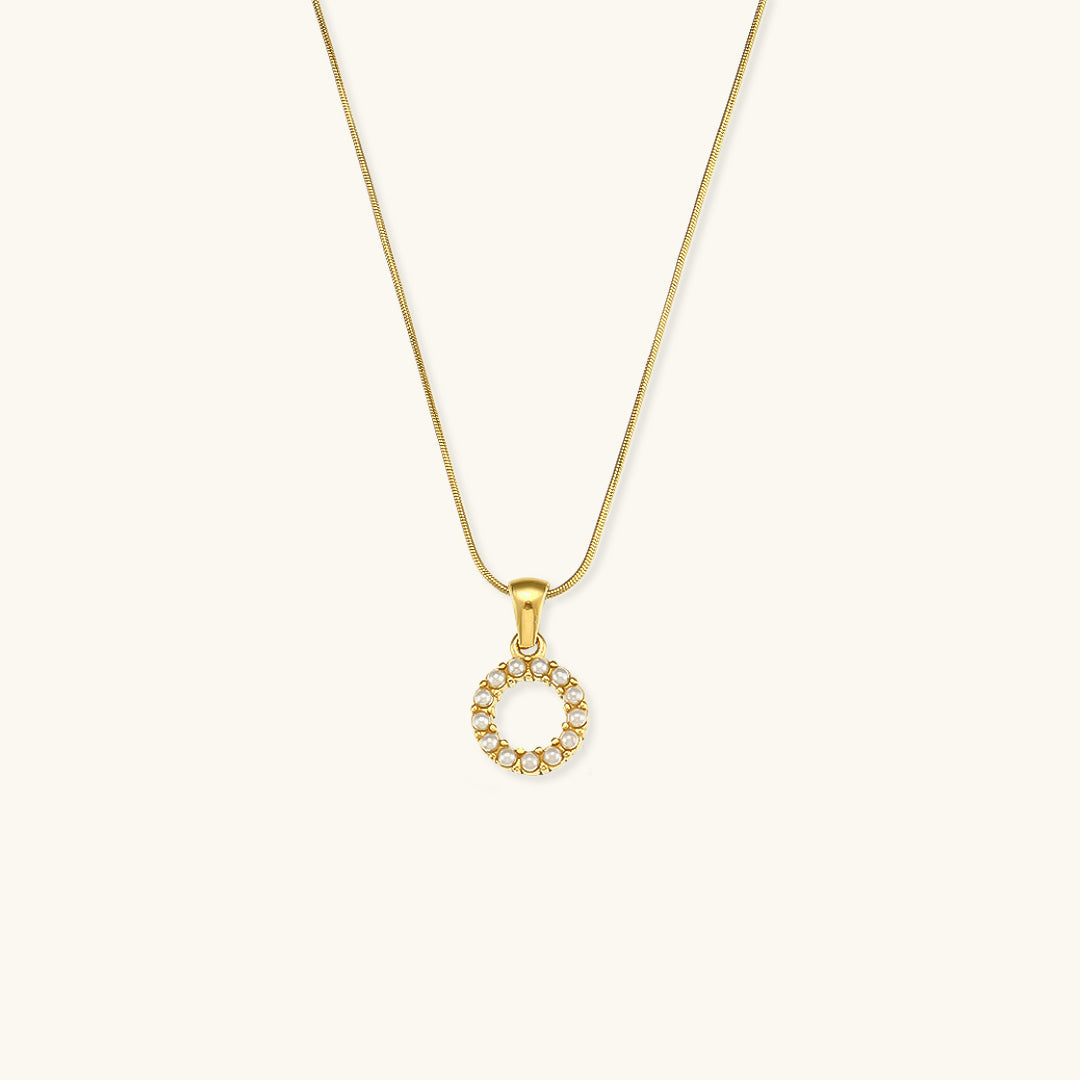 Pearl Necklace with Initial Letter - Colette