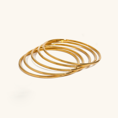 Shannon Gold Bangle Bracelet Set