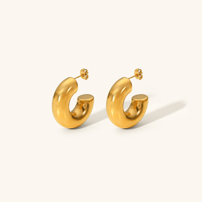 Natalia Thick Gold Hoops