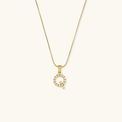 Pearl Necklace with Initial Letter - Colette