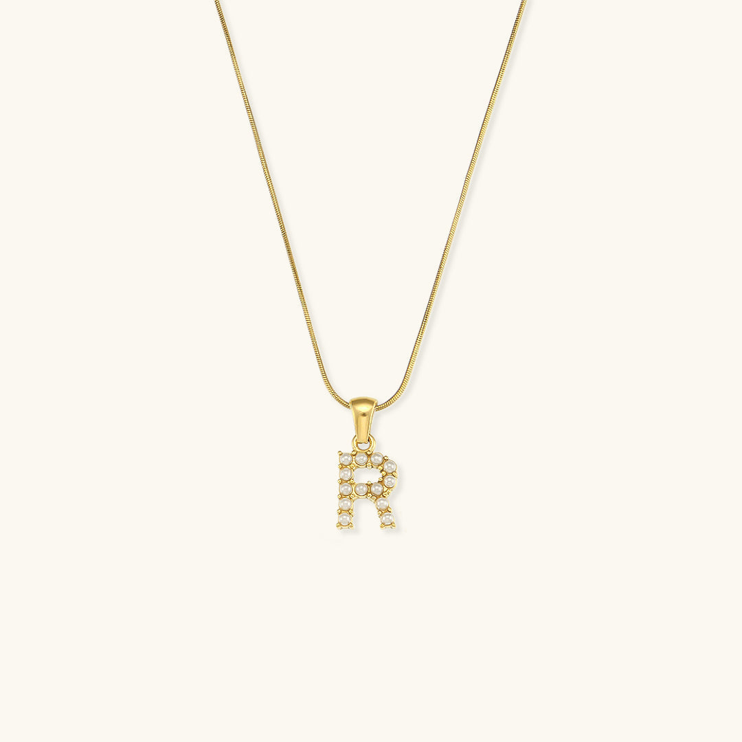 Pearl Necklace with Initial Letter - Colette