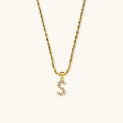 Pearl Necklace with Initial - Elodie
