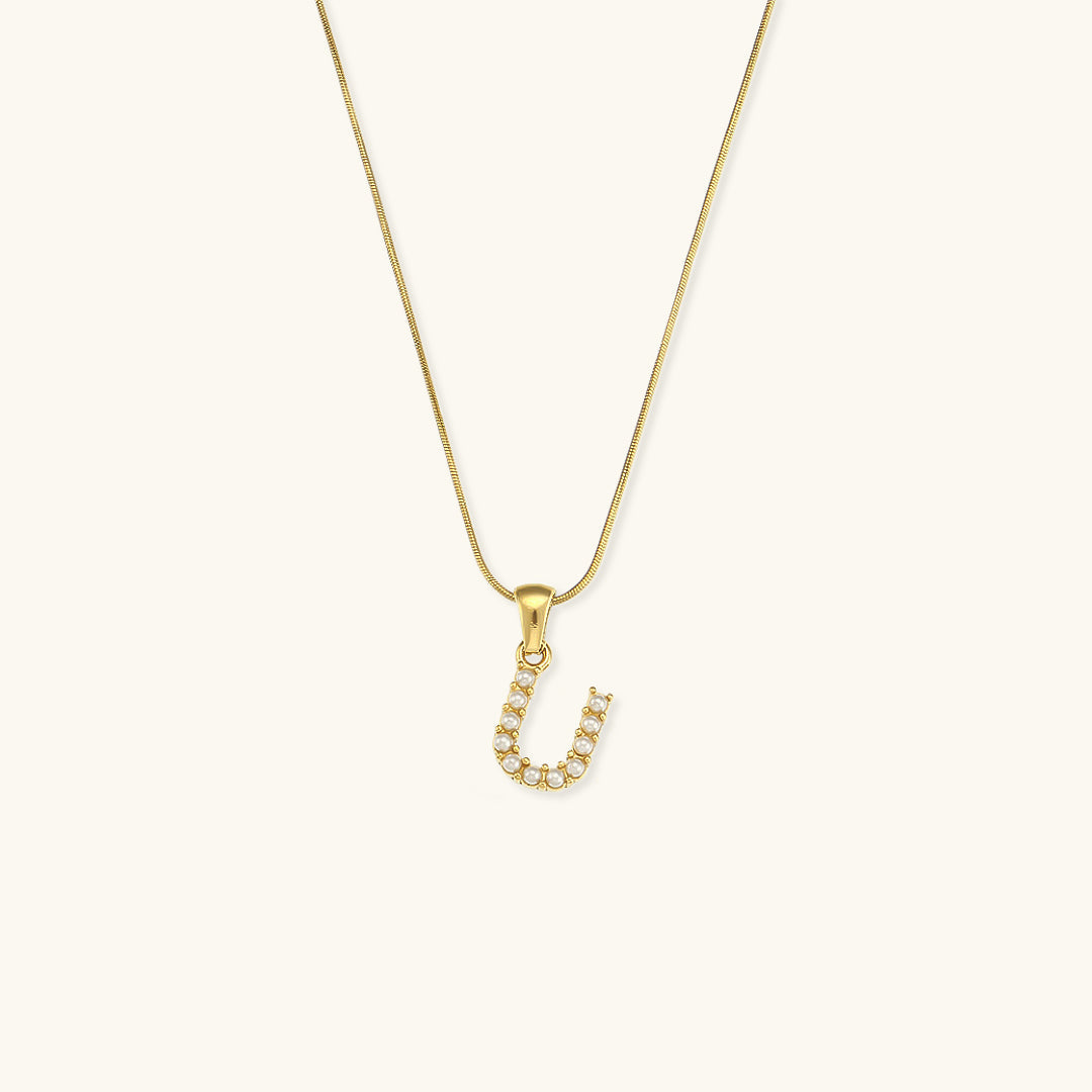Pearl Necklace with Initial Letter - Colette
