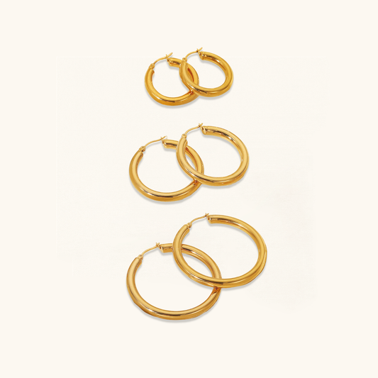 Wide Gold Hoops