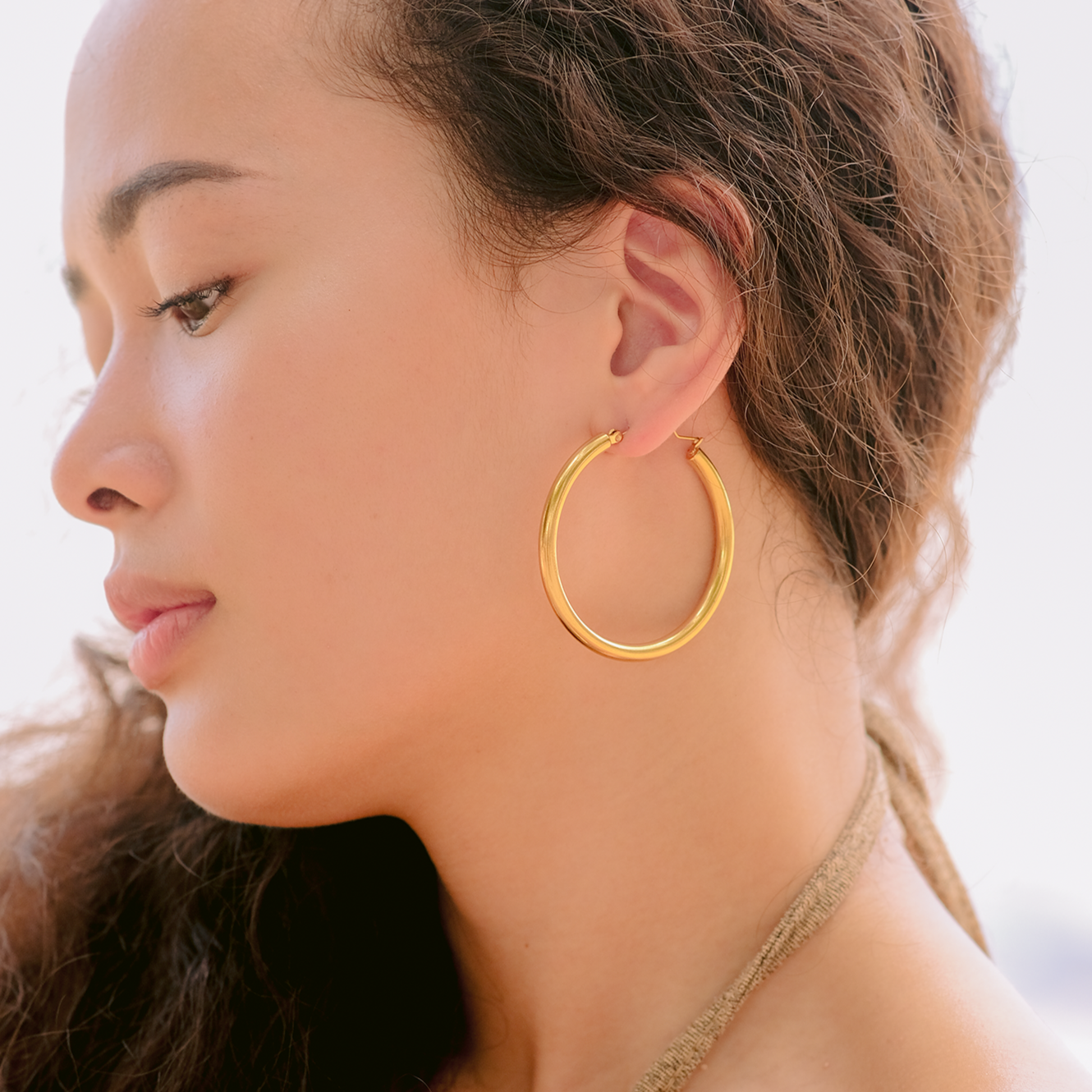 Wide Gold Hoops