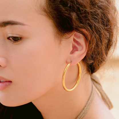 Wide Gold Hoops