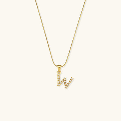 Pearl Necklace with Initial Letter - Colette