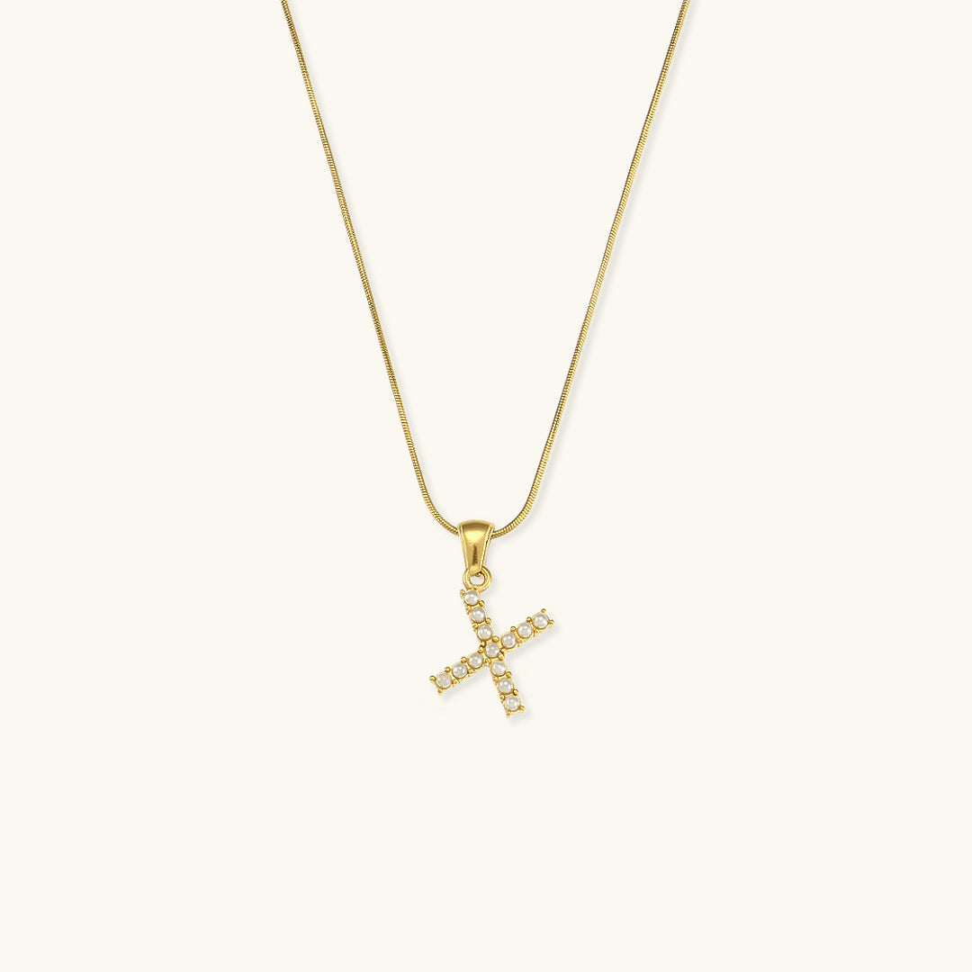 Pearl Necklace with Initial Letter - Colette