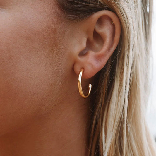 Large Gold-Plated Hoop Earrings
