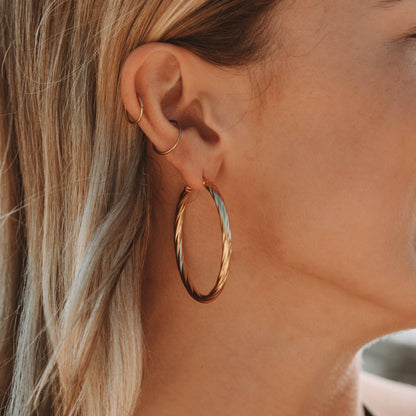 Bold Twisted Hoop Earrings