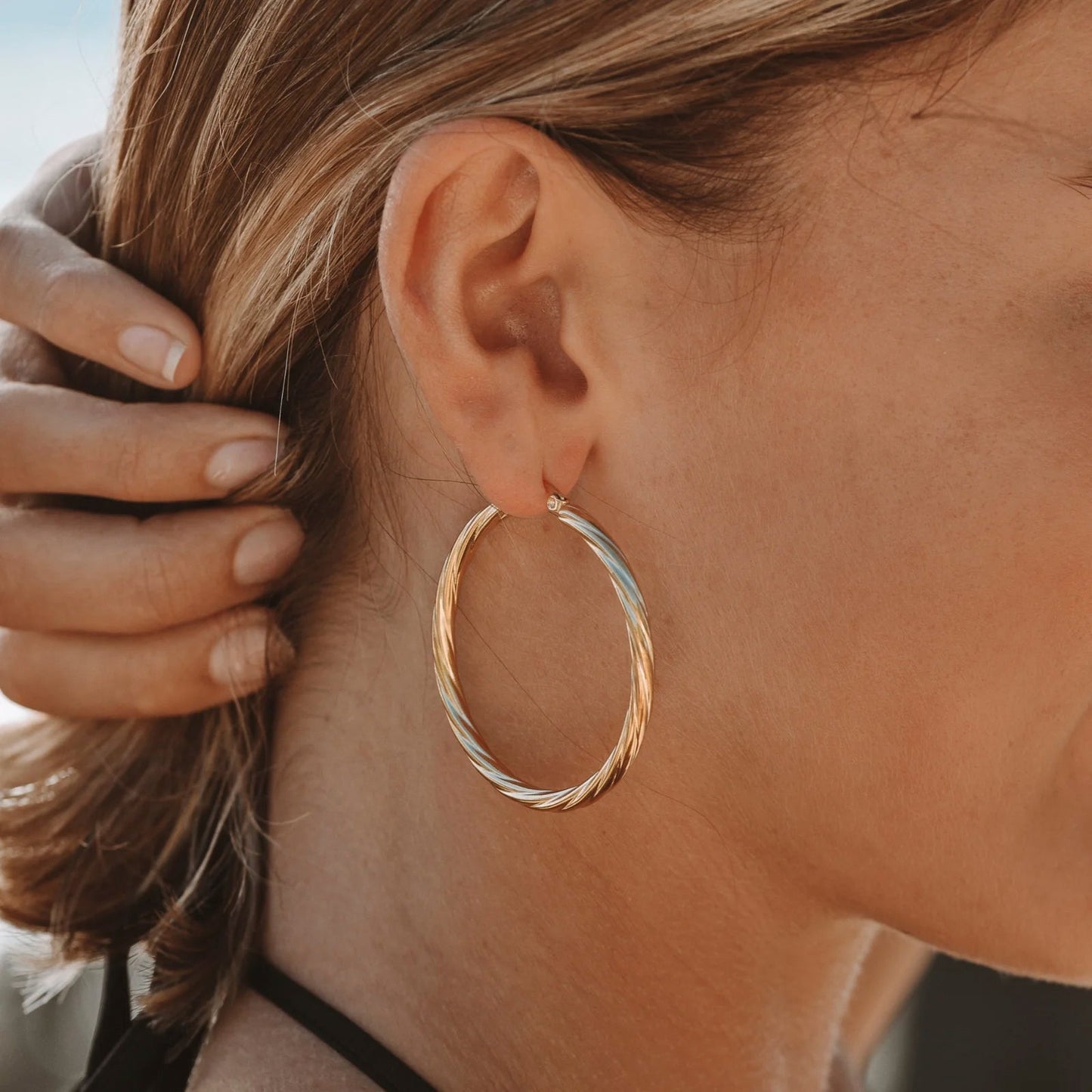Bold Twisted Hoop Earrings
