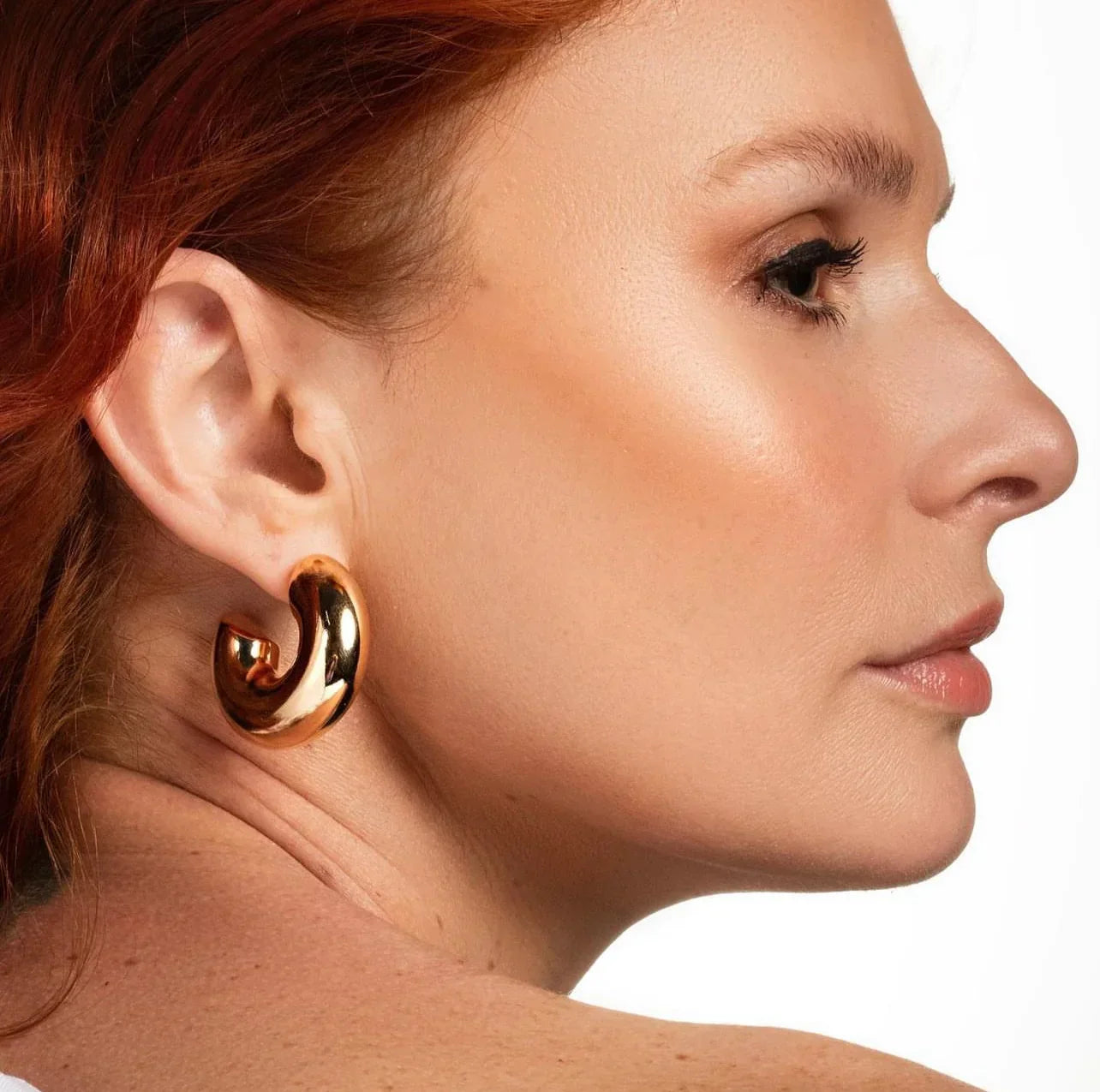 Natalia Thick Gold Hoops