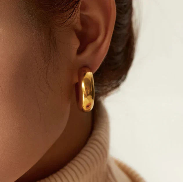 Natalia Thick Gold Hoops