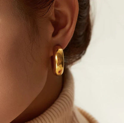 Natalia Thick Gold Hoops