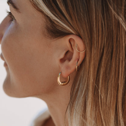Oval Drop Gold Hoops