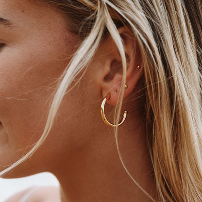 Large Gold-Plated Hoop Earrings