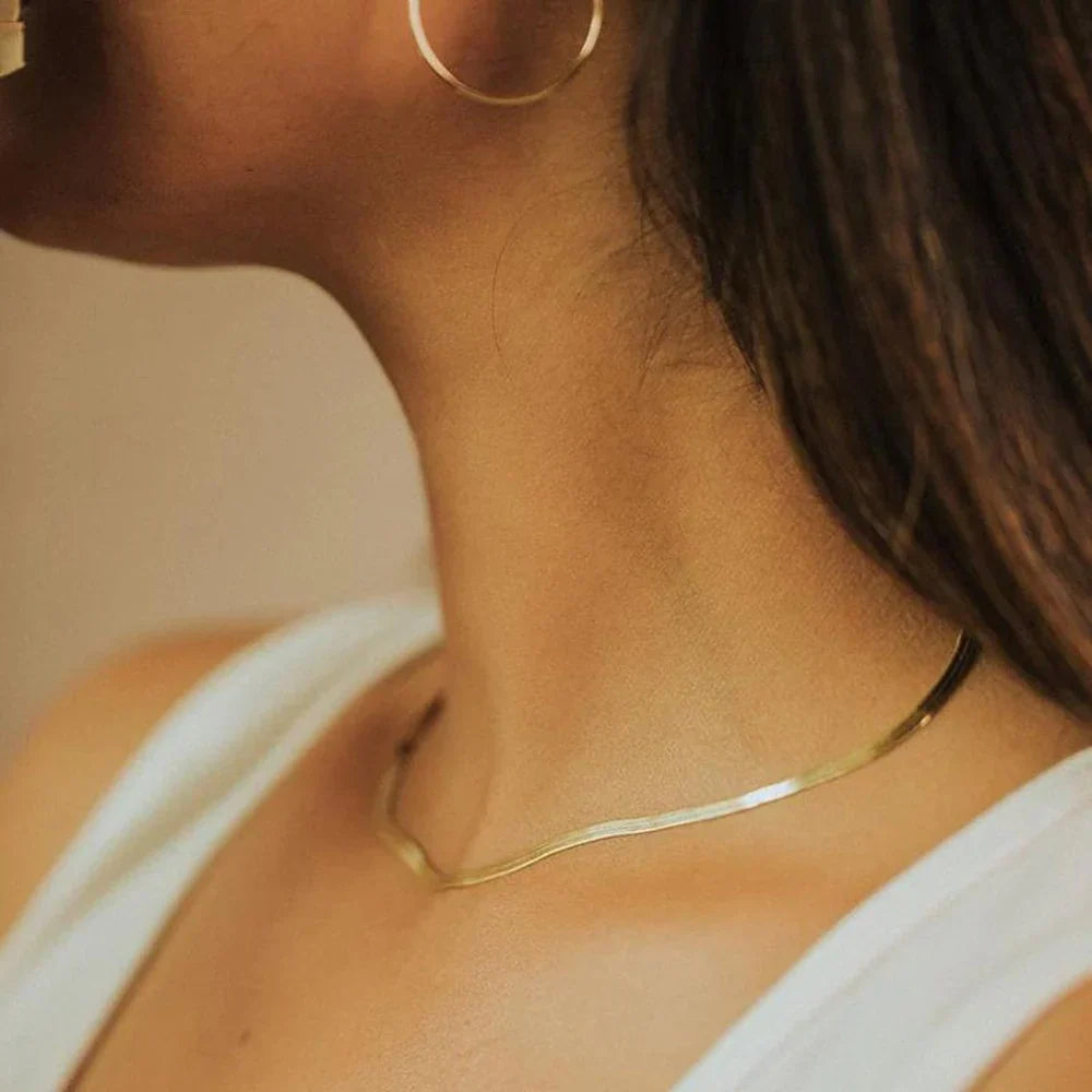 Elizabeth Chevron Gold Necklace