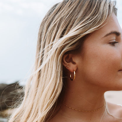 Large Gold-Plated Hoop Earrings