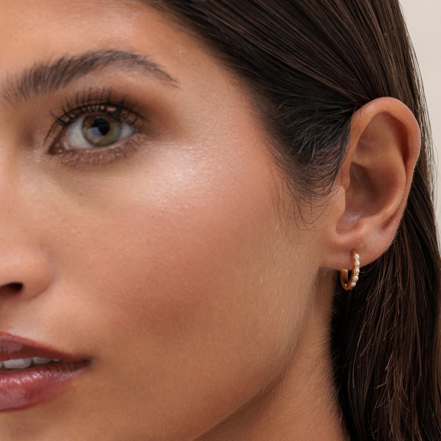 Mini Beaded Hoop Earrings