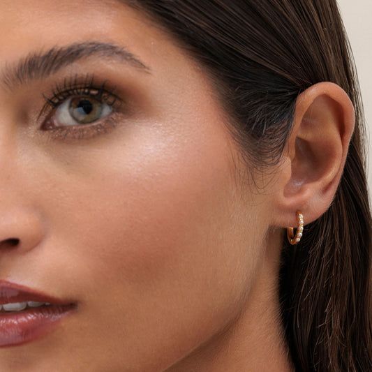 Mini Beaded Hoop Earrings